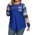 thumbnail image 1 of Xuanfei Women Stripe Crew Neck Raglan Long Sleeve Pocket Top, 1 of 7