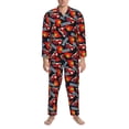 thumbnail image 3 of Sikiie Fire Rescue With Red Helmet And Truck Mens Pajama Set, Soft Warm Long Sleeve Sleepwear, Cozy Button-Down Pjs for Men-Large, 3 of 7