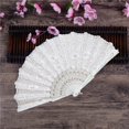 thumbnail image 2 of Lubelski Exquisite Floral Pattern Cloth Cover Hanging Loop Design Folding Fan Cheongsam Hanfu Show Hand Fan Clothing Accessories, 2 of 8