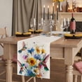 thumbnail image 2 of Table Runners 120 Inches Long Dress Scarves, Hummingbird Farmhouse Coffee/Dining/Kitchen Table Runner for Living Room, Spring Vintage Oil Painting Sunflowers Beige 13x120 Inch, 2 of 9
