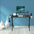 thumbnail image 4 of X-Shaped Computer Gaming Desk with Integrated Monitor Stand, Hook and Cup Holder, 2 Audio Baskets, 39 "L x 23.6" W x 29.5 "H, 4 of 5
