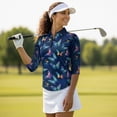 thumbnail image 4 of Uorisanigo Colorful Butterfly Womens Quick Dry Athletic Polo Shirts Size S Versatile Comfortable Women's 3/4 Sleeve Athletic Golf Shirts Fashion Casual Outing Wear Relaxed Pullover, 4 of 7