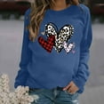 thumbnail image 2 of Valentines Shirts for Women Trendy Funny Heart Print Long Sleeve Tunic Tops Crew Neck Casual Loose Pullover Sweatshirts(Blue,M), 2 of 4