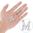 thumbnail image 4 of Uxcell Initial Letter Key Chain, Letter M Key Chain Pendant Key Ring Bag Backpack Decor, Silver, 4 of 7