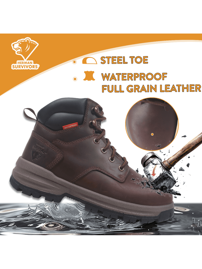 Herman Survivors Leather Steel Toe Enduro Pro Work Boots Size 7 W _12.JPG?set_id=880000500F main image 2