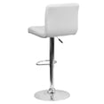 thumbnail image 2 of 2 Pk. Contemporary White Quilted Vinyl Adjustable Height Barstool with Chrome Base, 2 of 8