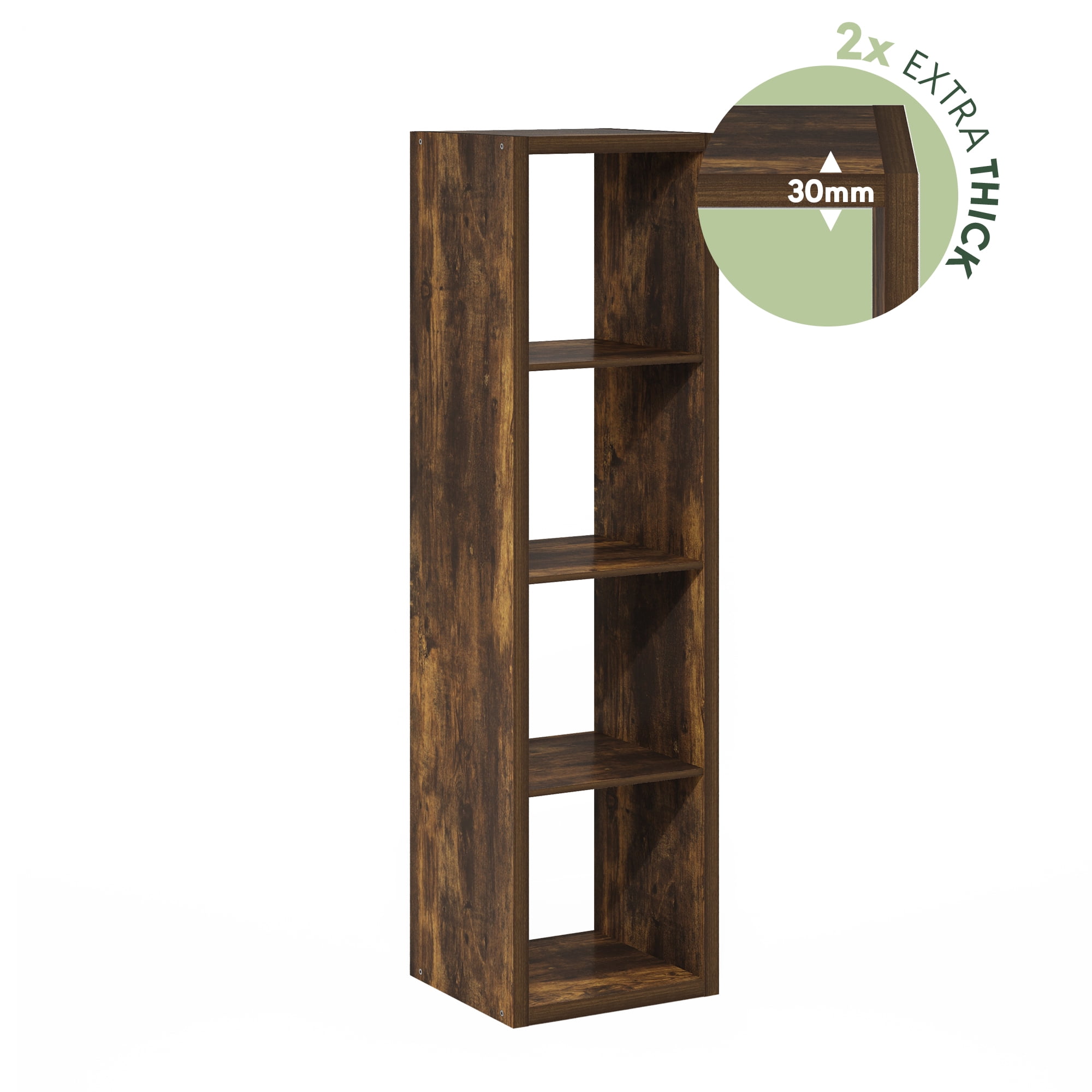 Furinno CUBICLE Open Back Decorative Verticle Cube Storage Organizer Amber Pine