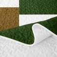thumbnail image 5 of Castle Fairy Geometric Offset Square Block Twin Quilt Set 2 Pieces,Mid Century Mosaic Twin Coverlet Set,Olive Lime Brown,1 Bedspread and 1 Pillowcase, 5 of 7