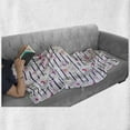 thumbnail image 6 of Purple and Blush Soft Flannel Fleece Blanket, Spring Bouquets Stripes Orchid Peony Bell Flowers Feminine, Cozy Plush for Indoor and Outdoor Use, 50" x 70", Purple Pink Reseda Green, by Ambesonne, 6 of 6