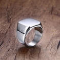 thumbnail image 3 of HULKLIFE Signet Rings Solid Polished Stainless Steel Ring for Men Women,Ideal Gift for Dad & Boyfriend,Silver Black Color for Choice, 3 of 6
