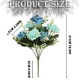 thumbnail image 3 of Bradem 12.2 Inch Blue Artificial Rose Simulation Decorative Flower, Ornament Rose, Silk Flower, Faux Rose, Home Decor Flower, Artificial Bloom, 3 of 7