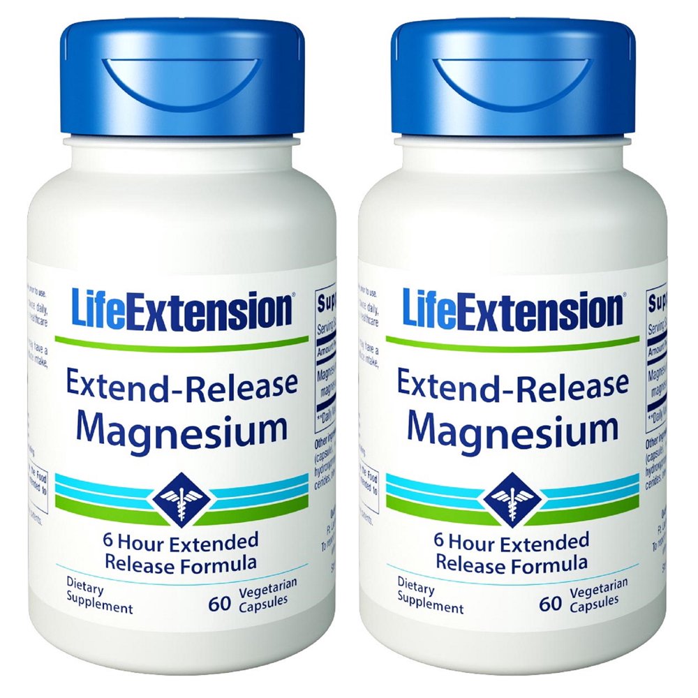 Life Extension ExtendRelease Magnesium 60 VCapsules (Pack of 2