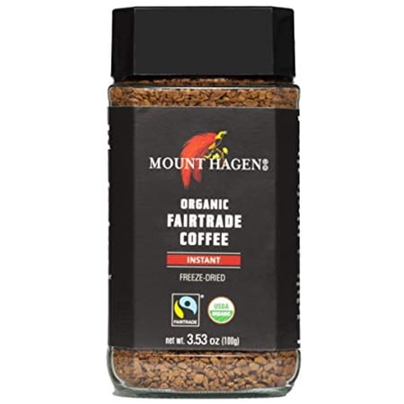 Mount Hagen Organic Fair Trade Freeze Dried Instant Coffee 3.53 Oz Kosher Award-Winning Single-Origin 100% Arabica
