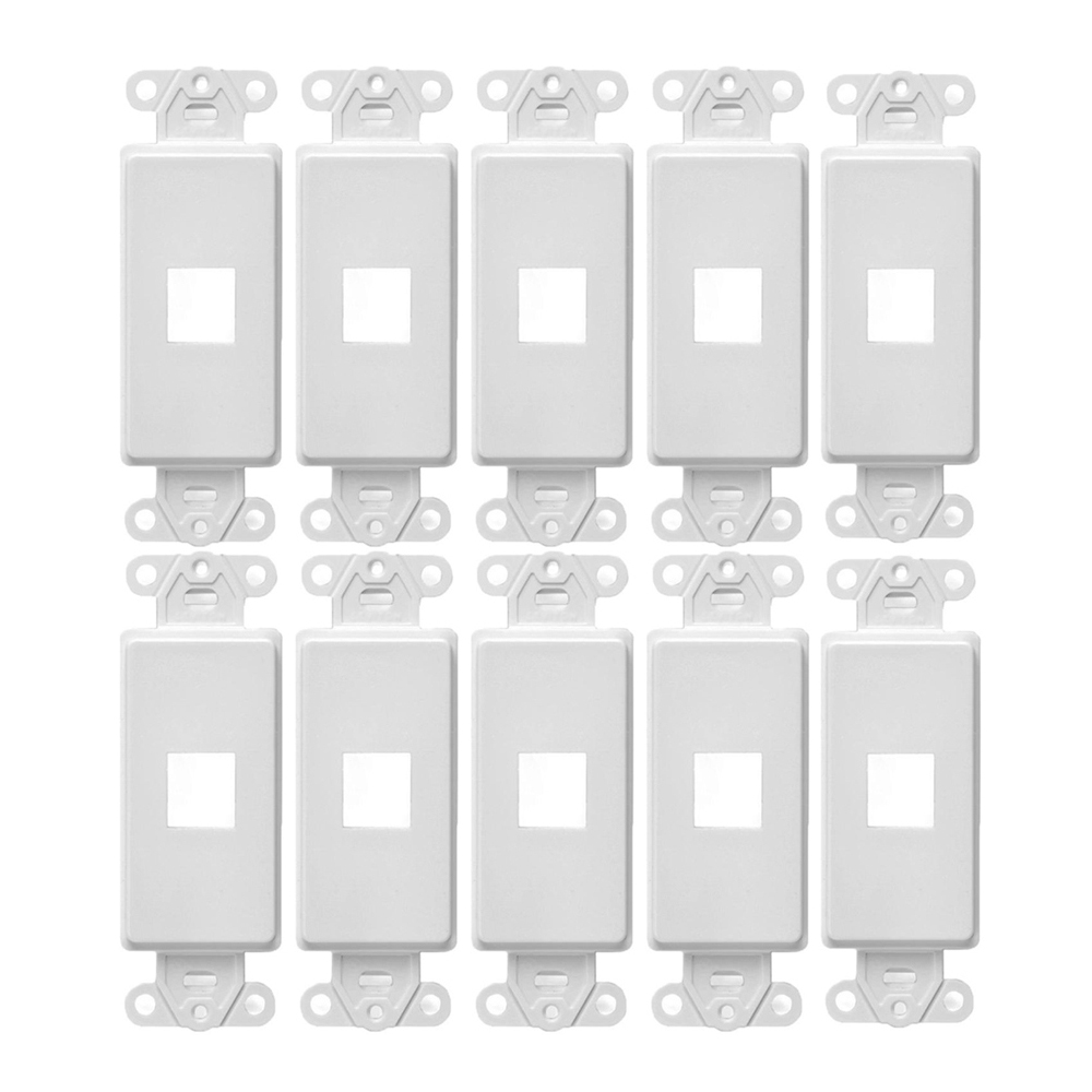 White 1Port Keystone Jack Wall Plate Insert HDMI RJ45 Cat 6,