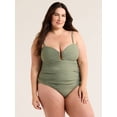 thumbnail image 2 of Time and Tru Women's and Women's Plus Ruched Tankini Swim Top, Sizes S-3X, 2 of 4
