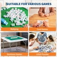 thumbnail image 3 of 35 Inch Square Folding Table, 4-Player Game Table with Cup Holders & Chip Trays, Wear-Resistant Green Tabletop for Mahjong, Poker, Puzzles, 3 of 7