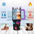 thumbnail image 4 of 40oz Cute Colorful Botanical Mushroom Stainless Steel Flip Straw Tumbler Spill Proof Travel Cup Double Wall Vacuum Insulated Coffee Mug with Top Handle, 4 of 6