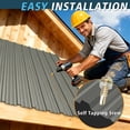 thumbnail image 3 of 15PCS 61.02”x18.9” Metal Roofing Panels,120ft² Galvanized Corrugated Metal Sheets,Gray, 3 of 7