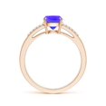 thumbnail image 2 of ANGARA Natural Cushion 1.6 ct Tanzanite Split Shank Ring with Diamonds in 14K Rose Gold for Women (Size-8x6mm) | December Birthstone, Anniversary, Jewelry Gift for Women | Natural Tanzanite Ring, 2 of 8