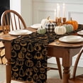 thumbnail image 3 of Thanksgiving Pumpkin Cotton Linen Table Runner, Washable Table Runners for Kitchen, Dining Room, Holiday, Home Party Table Decor, 13x36 Inches, 3 of 9
