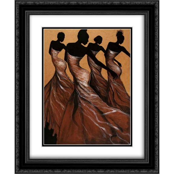 Flow 2x Matted 20x24 Black Ornate Framed Art Print by Stewart, Monica