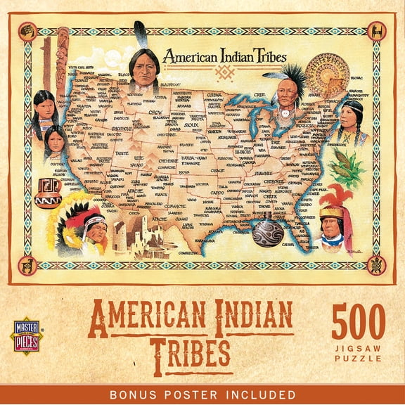 MasterPieces 500 Piece Jigsaw Puzzle - American Indian Tribes - 15"x21"