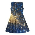 thumbnail image 4 of AUNVITO Girls Summer Sleeveless Dress with Sequins Print Round Neck Fitted Waist Casual Dress, 4 of 6
