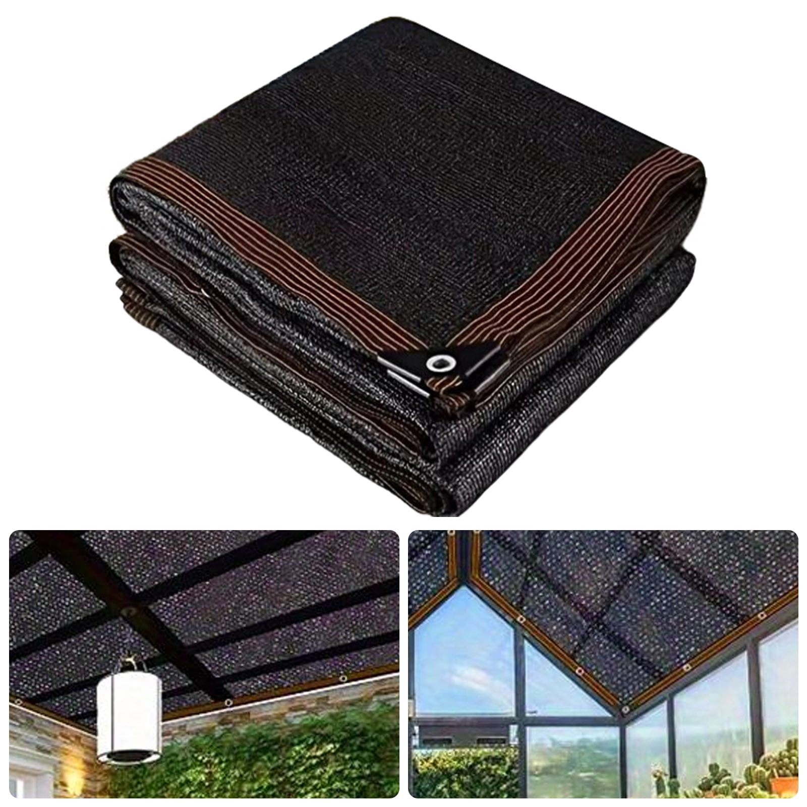 Black, 80% UV Block Garden Shade Cloth, 10x20ft Mesh with Reinforced Grommets for Greenhouse Patio Chicken Coop