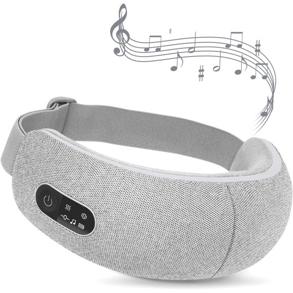 Yoobao Masseur pour les Yeux avec Chaleur et Compression pour Se Détendre, Masque Électrique pour les Yeux avec Bluetooth et Musique de Bruit Blanc pour Réduire la Fatigue Oculaire Cernes Yeux Secs, Gris
