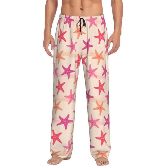 Balery Starfish Pantalones de pijama para hombre, pijama ultraligero, pantalón de descanso-Small