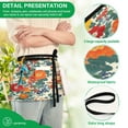 thumbnail image 4 of Yayeee Waist Apron with Pockets for Cooking Waterproof Half Server Aprons, Orange Japanese Flowers Pattern, 4 of 7