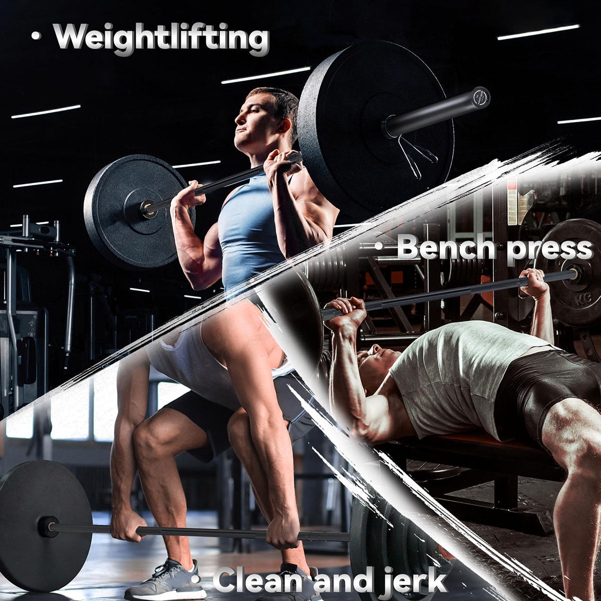 Danolapsi 7Ft Olympi.c Barbell,45lb Barbell for Weightlifting and Powerlifting, 1500Lbs Load Capacity Bench Press Fit 2" Standard Weights, Strength Training for Home Gym Exercises