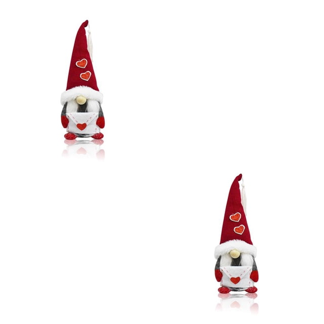 Naiovety Navidad Barba Larga Muñeca Adorable de Navidad Ornamento con Sombrero Centro de Decoración Escritorio Decoración Sobre Sobre 2Conjunto
