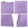 thumbnail image 6 of QATAINLAV Mens Scrubs Set Short Sleeve V Neck Scrub Top & Jogger Pants with Pockets 2 Piece Outfits Solid Color Casual Workwear Uniform, Purple, L, Winter Savings, 6 of 8
