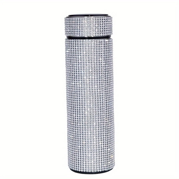 16Oz/480Ml Sparkling Rhinestone Insulated Tumbler Double Layer Cup Stainless Steel Rhinestones