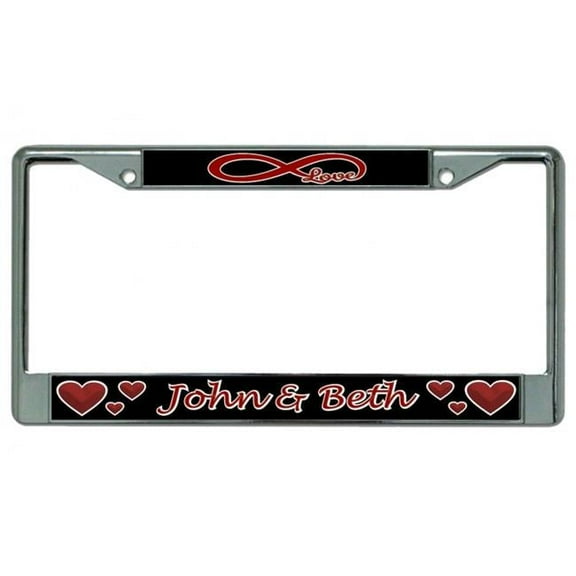 212 Main LPO5501 6 x 12 in. Infinity Symbol with Custom Text Chrome License Plate Frame