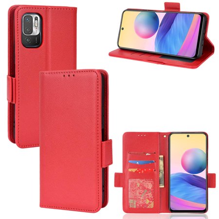 Case for Xiaomi Poco M3 Pro Pu Leather Magnetic Side Buckle Card Slots Holder Wallet