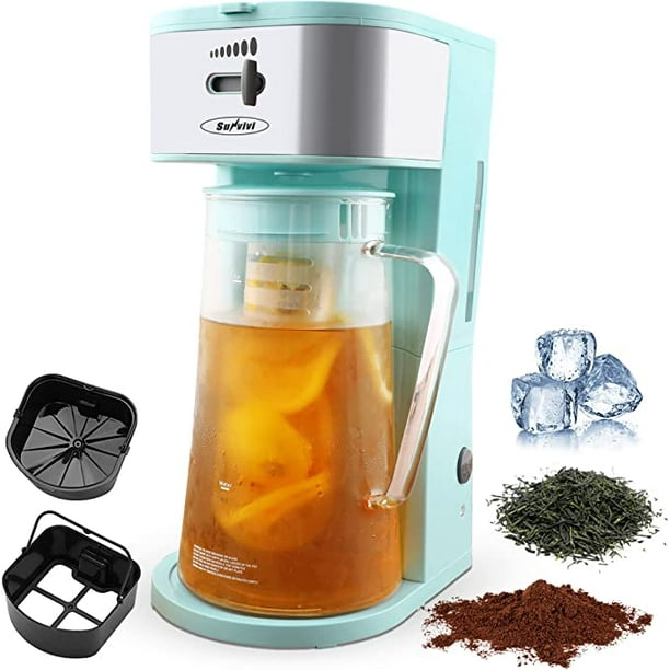 SUNVIVI 3 Quart Iced Tea Maker Iced Coffee Maker with Glass Pitcher for