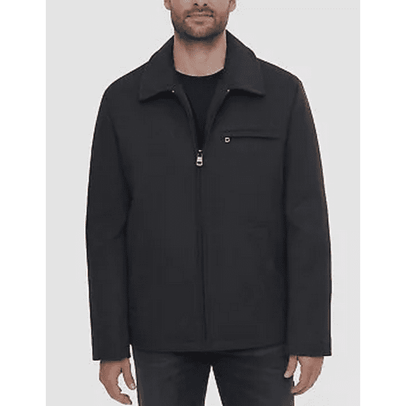 Calvin Klein Men’s Wool Hipster Jacket Coat Black Heather Small