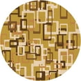 thumbnail image 1 of Ahgly Company Indoor Round Patterned Yellow Orange Area Rugs, 5' Round, 1 of 6