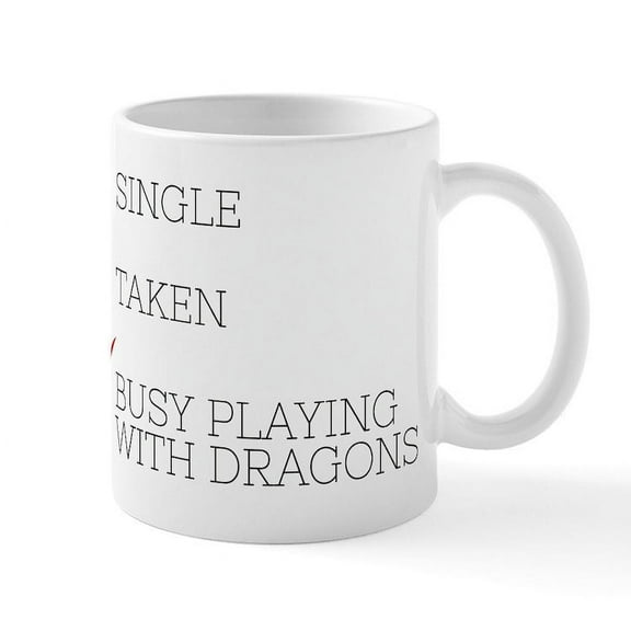 CafePress - Busy Playing With Dragons - 11 oz Ceramic Mug - Novelty Coffee Tea Cup