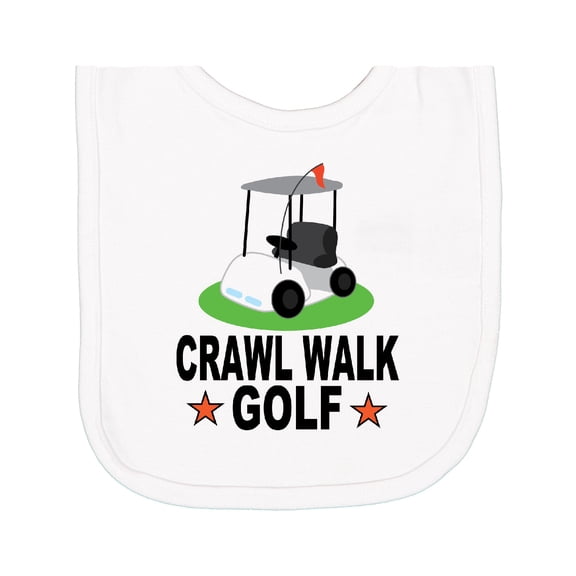 Inktastic Crawl Walk Golf Future Golfer Newborn Bib