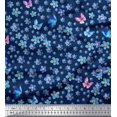 thumbnail image 1 of Soimoi Rayon Fabric Butterfly & Flower Floral Fabric Prints By Yard 56 Inch Wide, 1 of 3