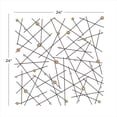 thumbnail image 3 of DecMode Black Metal Hanging Wall Art Décor with Silver and Bronze Beads for Contemporary or Modern Small Space, Bedroom, Living Room, Entryway, 24"W x 24"H, 3 of 8