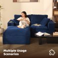thumbnail image 3 of LAKPS 74.8" L-Shaped Modular Sectional Couch, Deep Seat Modular Couch for Families and Apartment Dwellers, No Assembly Required, Comfortable Sofa for Living Room, Corduroy, Blue, 3 of 10