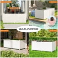 thumbnail image 6 of Erommy 4 Panels Outdoor Privacy Fence, 48in H x 48in W Air Conditioner Fence，No Dig Trash Can Fence, Fence Pool Equipment Enclosure, Horizontal PVC Privacy Screen with 18 in Ground Stakes, 6 of 9