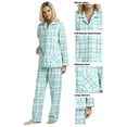 thumbnail image 5 of GLOBAL Women’s Flannel Pajama Set 100% Cotton Comfy PJs for Women Long Sleeve Button Front 2-Piece Warm and Cozy Sleepwear,Size S-3XL, 5 of 6
