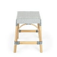 thumbnail image 4 of Beaumont Lane Rattan Navy Blue/White Counter Stool Rectangular Water Resistant 24.5" Assembled, 4 of 8