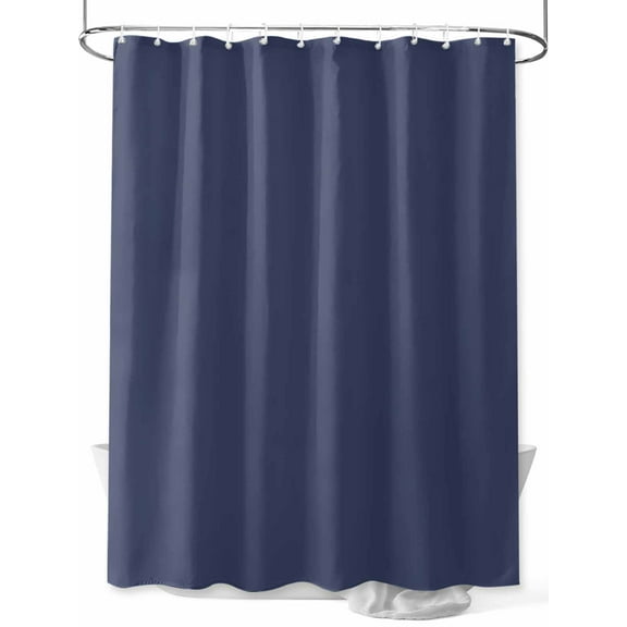 Dark Blue Shower Curtain, Solid Color Waterproof Shower Curtain Set with 12 Hooks Lightweight Washable Fabric Shower Curtains for Bathroom 60x72 Inches