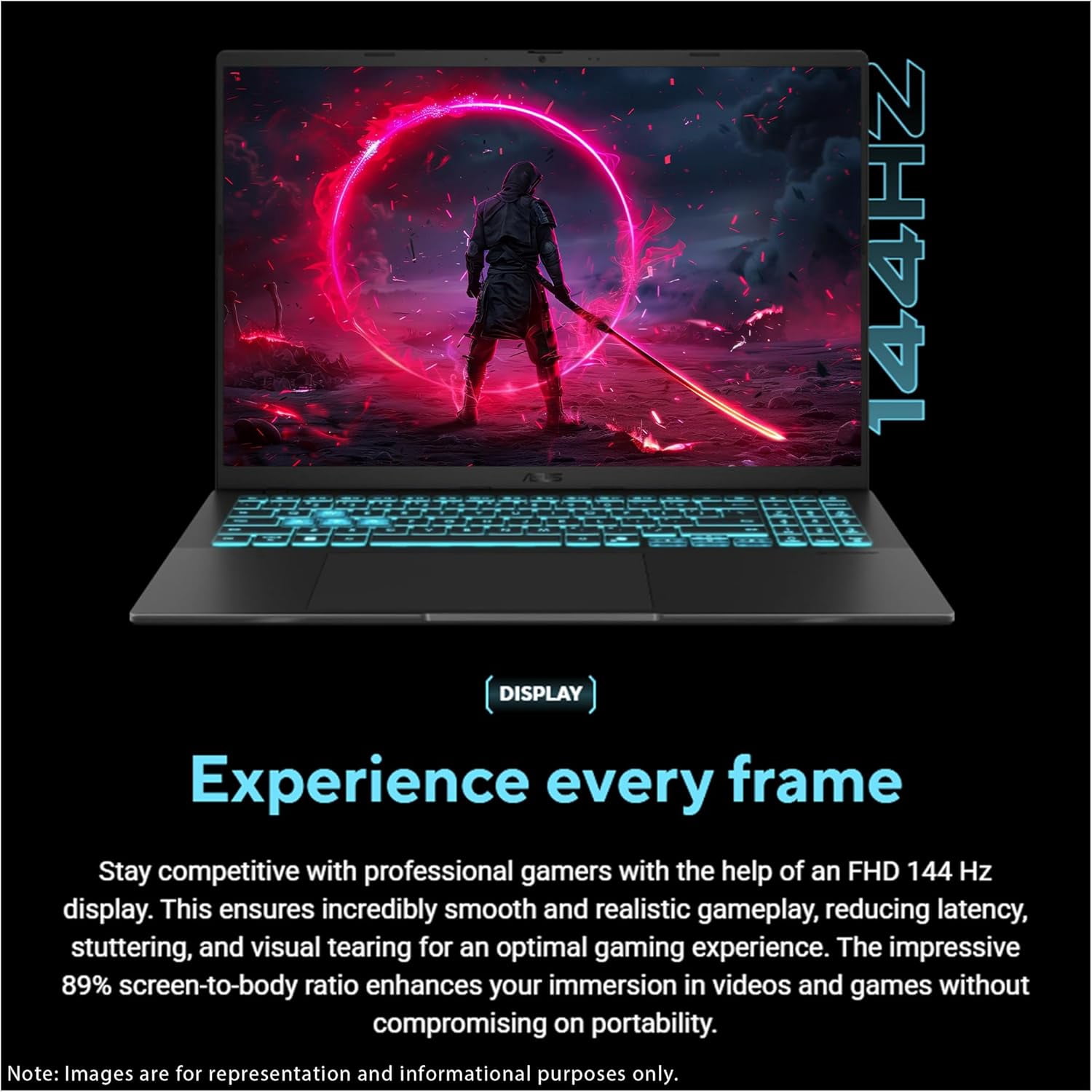 Asus Vivobook V16 Gaming Laptop, Intel 7-240H, 64 GB DDR5 RAM, 4 TB PCIe SSD, 16" WUXGA (1920x1200) 144Hz Display, NVIDIA G-Force RTX 5070 , Backlit Chiclet Keyboard, W11 Pro, Black + Traix MousePad